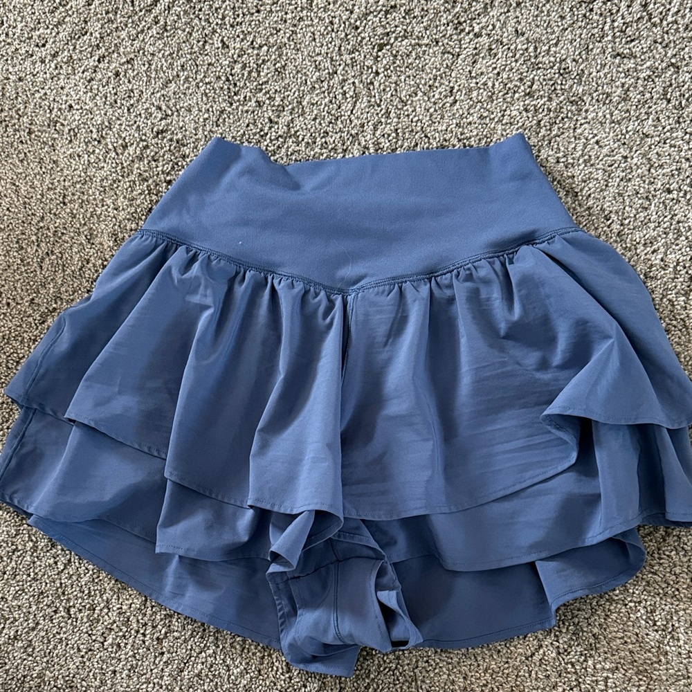 Blue Ruffled Skort